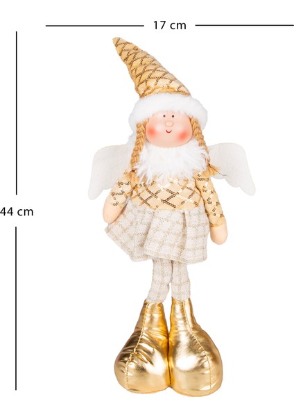 Yılbaşı Süsü, Ayakta Kanatlı Peri Figürü, Gold - 17X44 cm modelleri