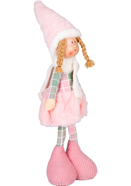 Yılbaşı Süsü, Ayakta Peri Figürü, Pembe-Gri - 17X44 cm modelleri