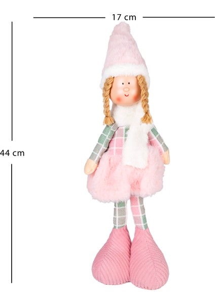 Yılbaşı Süsü, Ayakta Peri Figürü, Pembe-Gri - 17X44 cm fırsatları