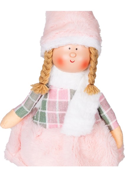 Yılbaşı Süsü, Oturan Peri Figürü, Pembe-Gri - 17X53 cm fiyatları