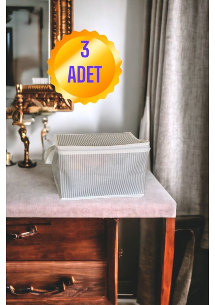 3 Adet Çorap Havlu Iç Çamaşırı Sütyen Düzenleyici Mini Hurç 30X20X18 cm