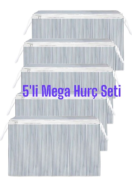 5'li Set Ultra Mega Sandık Tipi Hurç En Büyük Boy Yorgan Yastık Hurcu 75X40X40 cm fiyatları