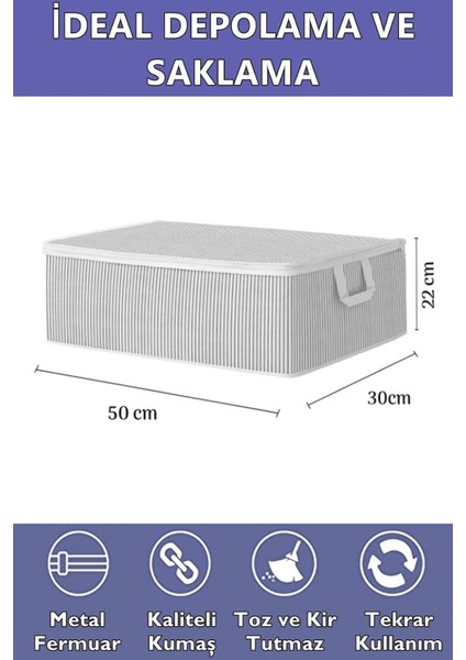 4'lü Çekyat Baza Tipi Yastık Kıyafet Saklama Hurcu - Baza Altı Düzenleyici Hurç 50 x 30 x 22 cm fiyatları