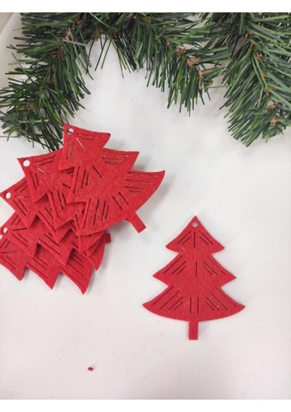 10 Adet Keçe Eldiven, Yılbaşı Ağacı Süsü, Dekorasyon, Noel, Yeni Yıl, Süsleme