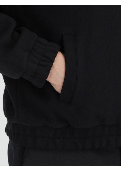 Siyah Comfort Fit Dik Yaka Casual Dokuma Mont indirimleri