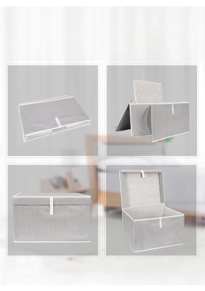 4 Adet Kapaklı Kutu Hurç 50X40X30 cm Large modelleri