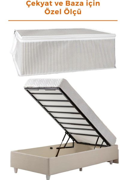 6 Adet Baza ve Çekyat Tipi Hurç 64 x 45 x 22 cm Çizgili indirimleri