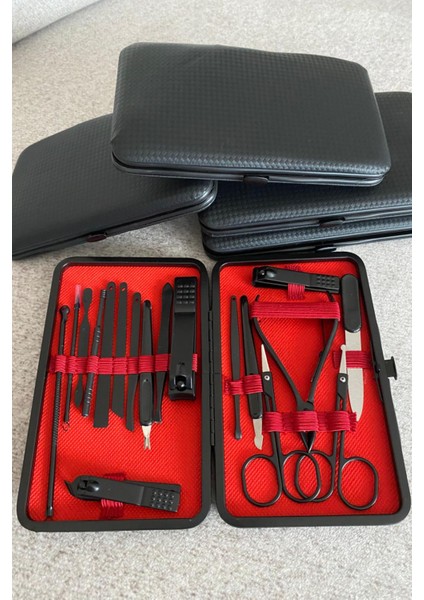 Manikür Pedikür Seti – Şık Deri Çantalı 18 Parça Profesyonel Bakım Seti