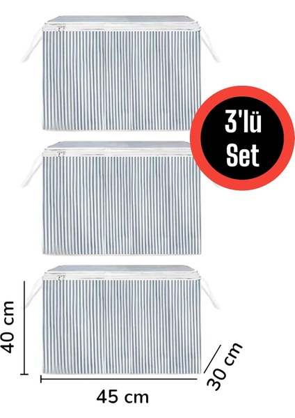 3 Adet Kazak Giysi Hurcu Baza ve Yatak Altı Uyumlu 45X40X30 cm fırsatları