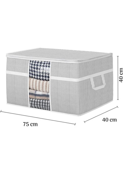 3 Adet Mega Boy Pencereli Giysi Yorgan Yastık Hurcu Saklama Çantası 75X40X40 cm fiyatları
