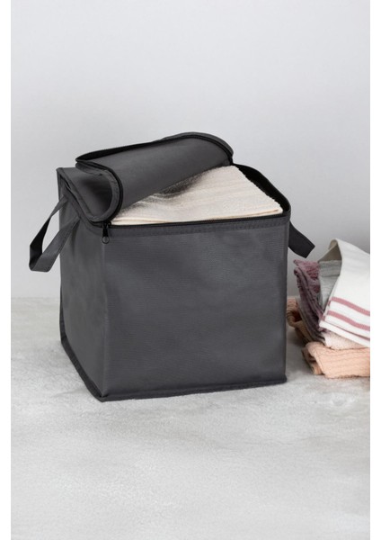 3 Adet Penceresiz Mini Hurç Havlu Giysi Iç Çamaşırı Düzenleyici Saklama Çantası 25X25X25CM Antrasit fırsatları