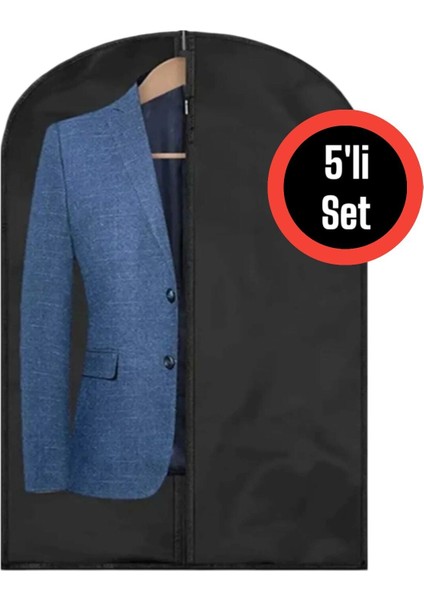 5'li Takım Elbise Kılıfı, Kıyafet, Elbise Koruma Taşıma Kılıfı, Gamboç Siyah Elbise Hurcu