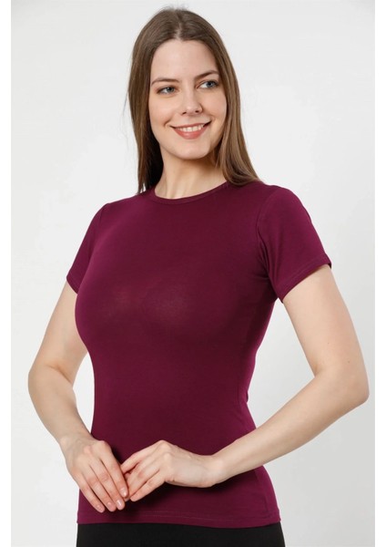 Bayan Kısa Kol Body Mor modelleri