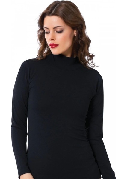 Bayan Uzun Kol Boğazlı Body Siyah indirimleri