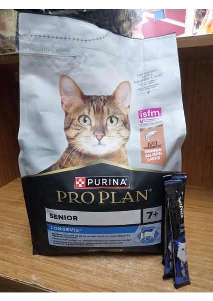 Original Senior +7 Yaş Somonlu Kedi Mama 3 Kg+5 Adet Somonlu Kedi Ödül Krema