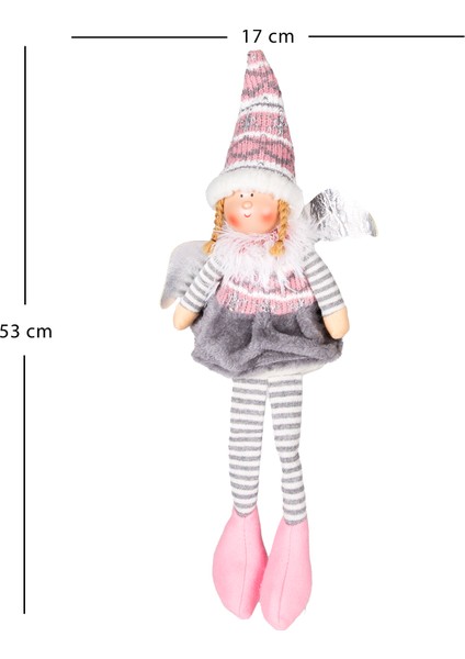 Yılbaşı Süsü, Oturan Peri Figürü, Gri Etek-Pembe Ayakkabılı - 17X53 C modelleri