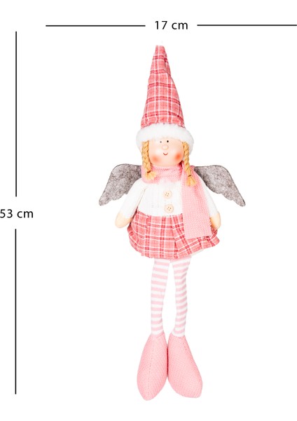 Yılbaşı Süsü, Oturan Kanatlı Peri Figürü, Beyaz Kazak-Pembe Etekli - modelleri