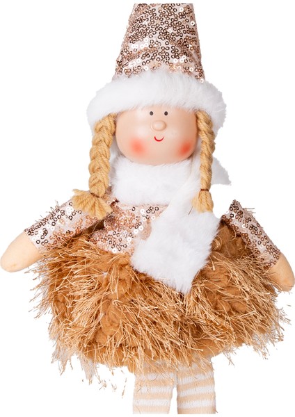 Yılbaşı Süsü, Oturan Peri Figürü, Gold - 17X53 cm fiyatları