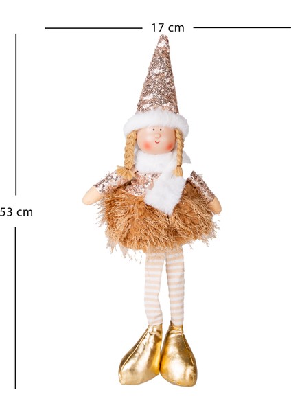 Yılbaşı Süsü, Oturan Peri Figürü, Gold - 17X53 cm modelleri