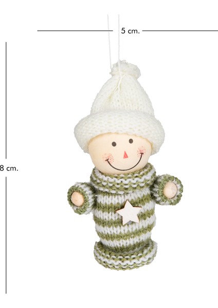 Yılbaşı Süsü, Örgü Figür, Karışık Renkli - Yıldızlı, Kutulu, 10'lu Pa