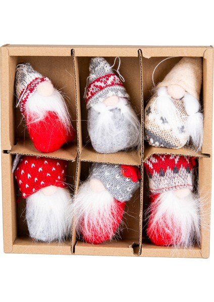 Yılbaşı Süsü, Cüce Figür, Örgü Şapkalı, Karışık Renkli - Sakallı, Kut