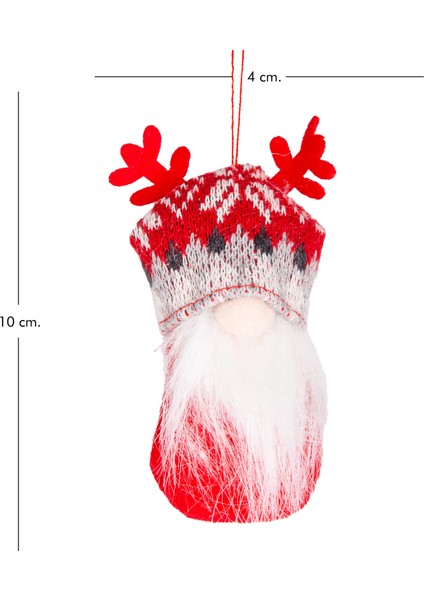Yılbaşı Süsü, Cüce Figür, Örgü Şapkalı, Karışık Renkli - Sakallı, Kut