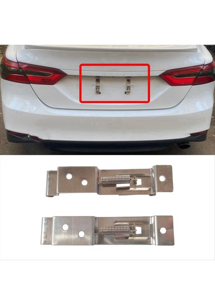 4pcs Dikdörtgen Araba Plakası Yay Yüklü Paslanmaz Çelik Braket Arabalar Çerçeve Tutucu Kelepçeler Römork (Yurt Dışından) modelleri