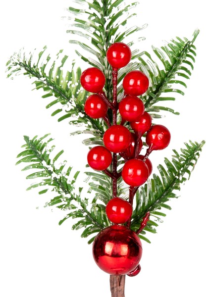 Yılbaşı Süsü Pike Berry Toplu Kırmızı-Yeşil 30 Cm. fiyatları