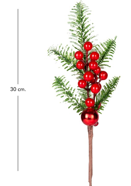 Yılbaşı Süsü Pike Berry Toplu Kırmızı-Yeşil 30 Cm. modelleri
