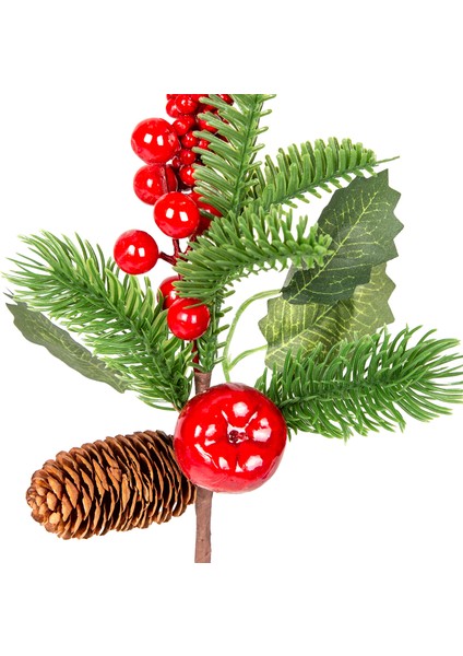 Yılbaşı Süsü Pike Berry Kozalaklı Elmalı Kırmızı-Yeşil 28 Cm. fiyatları
