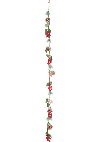 Yılbaşı Süsü Pike Berry Garland Kozalaklı Kırmızı-Yeşil 150 Cm.