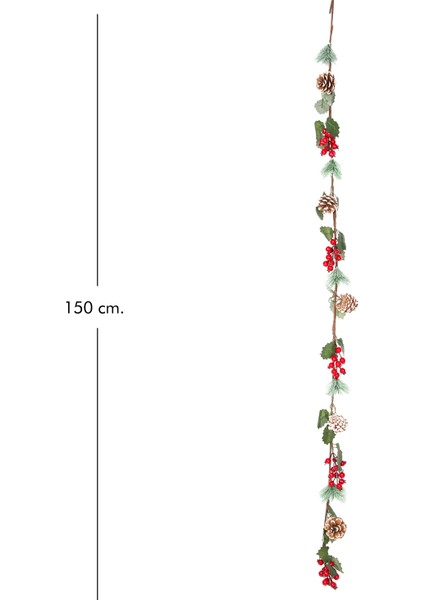 Yılbaşı Süsü Pike Berry Garland Kozalaklı Kırmızı-Yeşil 150 Cm. fırsatları