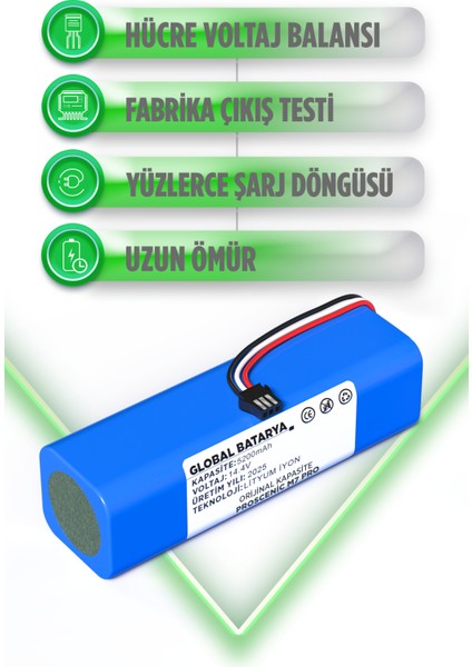 Proscenic M7 Pro Akıllı Robot Süpürge Bataryası 14.4v 5200mAh Li-ion Pil (Orijinal Kapasite) modelleri