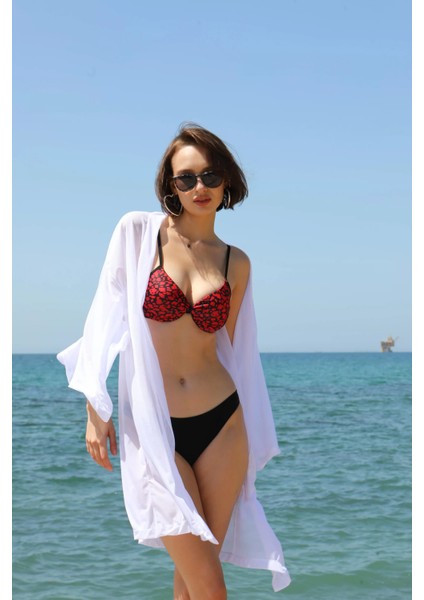 Kadın Kimono Pareo Plaj Elbisesi Beyaz modelleri