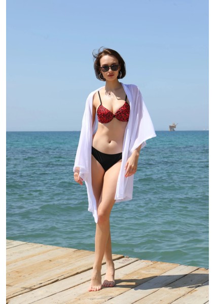 Kadın Kimono Pareo Plaj Elbisesi Beyaz indirimleri