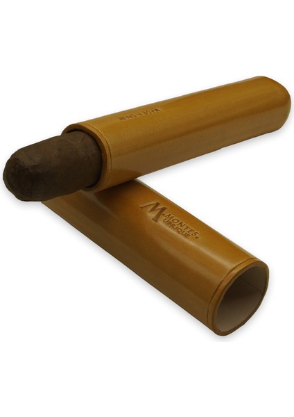 Gerçek Deri El Yapımı Puro Kılıfı Tekli (52 Ring) Munich