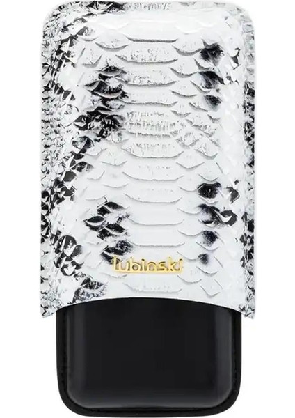 Deri 3'lü Puro Kılıfı Beyaz Croco(60 Ring)