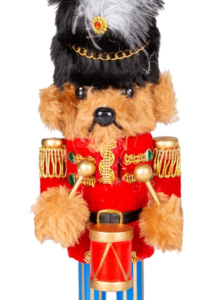 Yılbaşı Süsü, Ahşap Ayı, Kahverengi-Kırmızı - 7X28 cm fiyatları