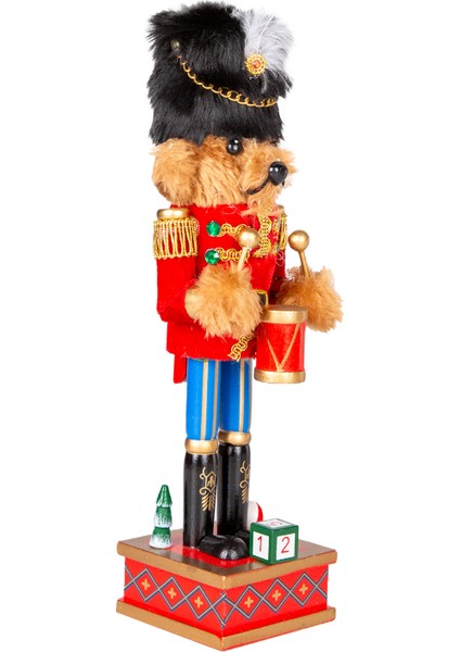 Yılbaşı Süsü, Ahşap Ayı, Kahverengi-Kırmızı - 7X28 cm modelleri