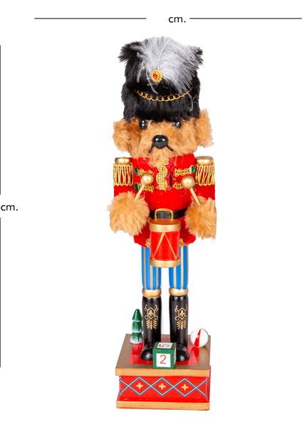 Yılbaşı Süsü, Ahşap Ayı, Kahverengi-Kırmızı - 7X28 cm indirimleri