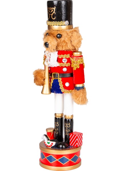 Yılbaşı Süsü, Ahşap Ayı, Kahverengi-Kırmızı - 7X28 cm modelleri