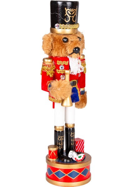 Yılbaşı Süsü, Ahşap Ayı, Kahverengi-Kırmızı - 7X28 cm fırsatları