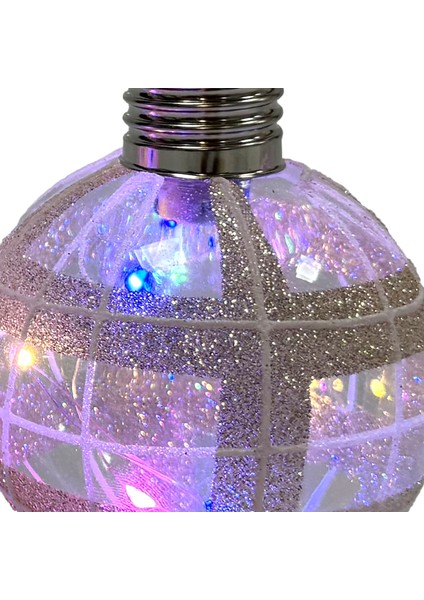 Yılbaşı Topu, Işıklı, Gold - 2'li Paket, 8 cm