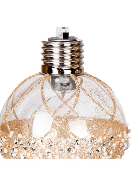 Yılbaşı Topu, Gold - Işıklı, 2'li Paket, 8 cm fiyatları