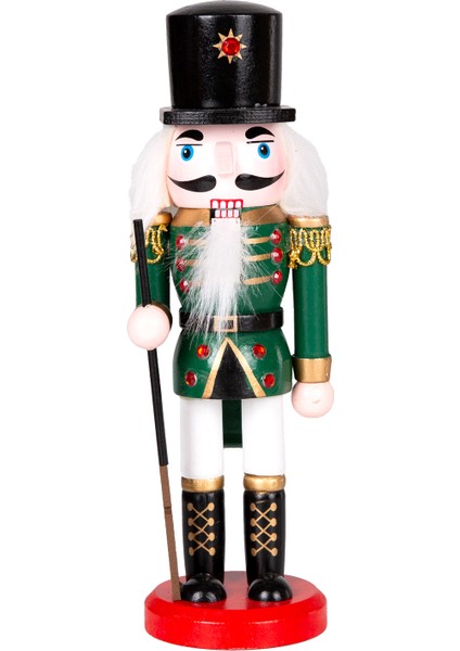 Yılbaşı Süsü, Kurşun Adam, Fındıkkıran, Yeşil-Siyah - 6X20 cm