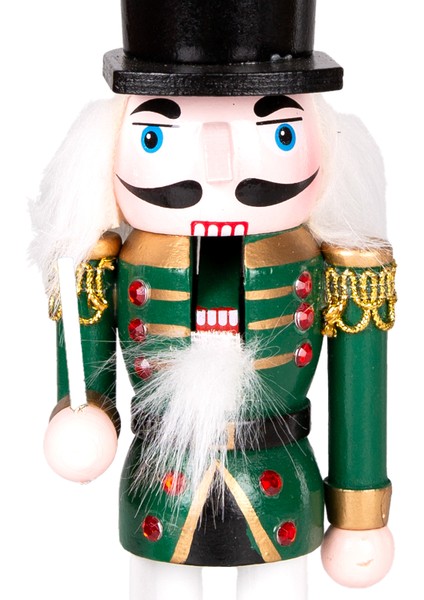 Yılbaşı Süsü, Kurşun Adam, Fındıkkıran, Yeşil-Siyah - 6X20 cm fiyatları