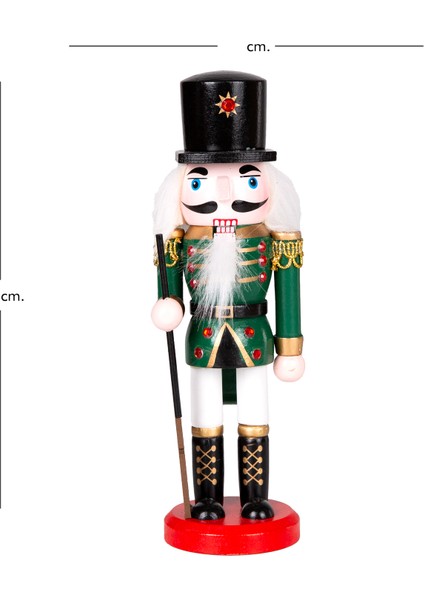 Yılbaşı Süsü, Kurşun Adam, Fındıkkıran, Yeşil-Siyah - 6X20 cm fırsatları