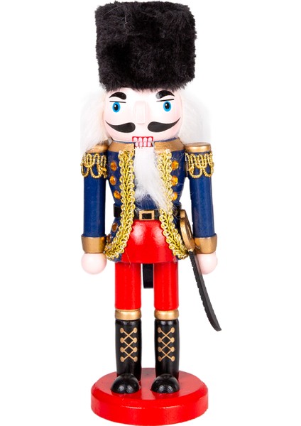 Yılbaşı Süsü, Kurşun Adam, Fındıkkıran, Kırmızı-Mavi - 6X20 cm