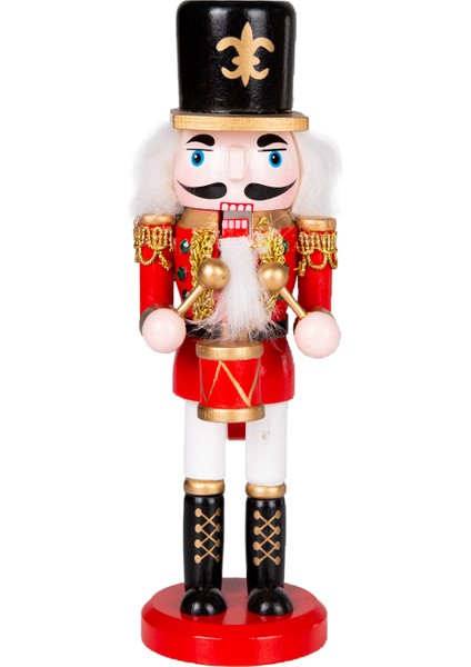 Yılbaşı Süsü, Kurşun Adam, Fındıkkıran, Kırmızı-Siyah - 6X20 cm