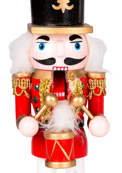 Yılbaşı Süsü, Kurşun Adam, Fındıkkıran, Kırmızı-Siyah - 6X20 cm fiyatları